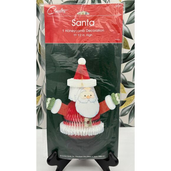 NOS Carleton Cards Honeycomb Santa LOT of 3 - Picture 3 of 5